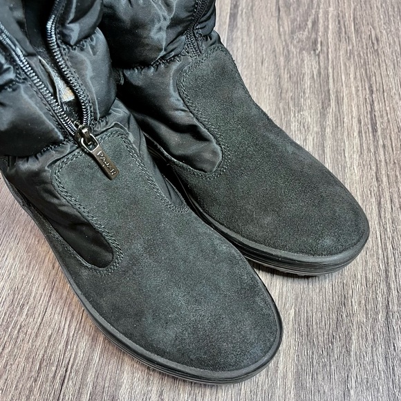 * Pajar | Faux Shearling Lined Quilted Nylon/Suede Mid Calf Boot Black 38/7-7.5 - Picture 5 of 16